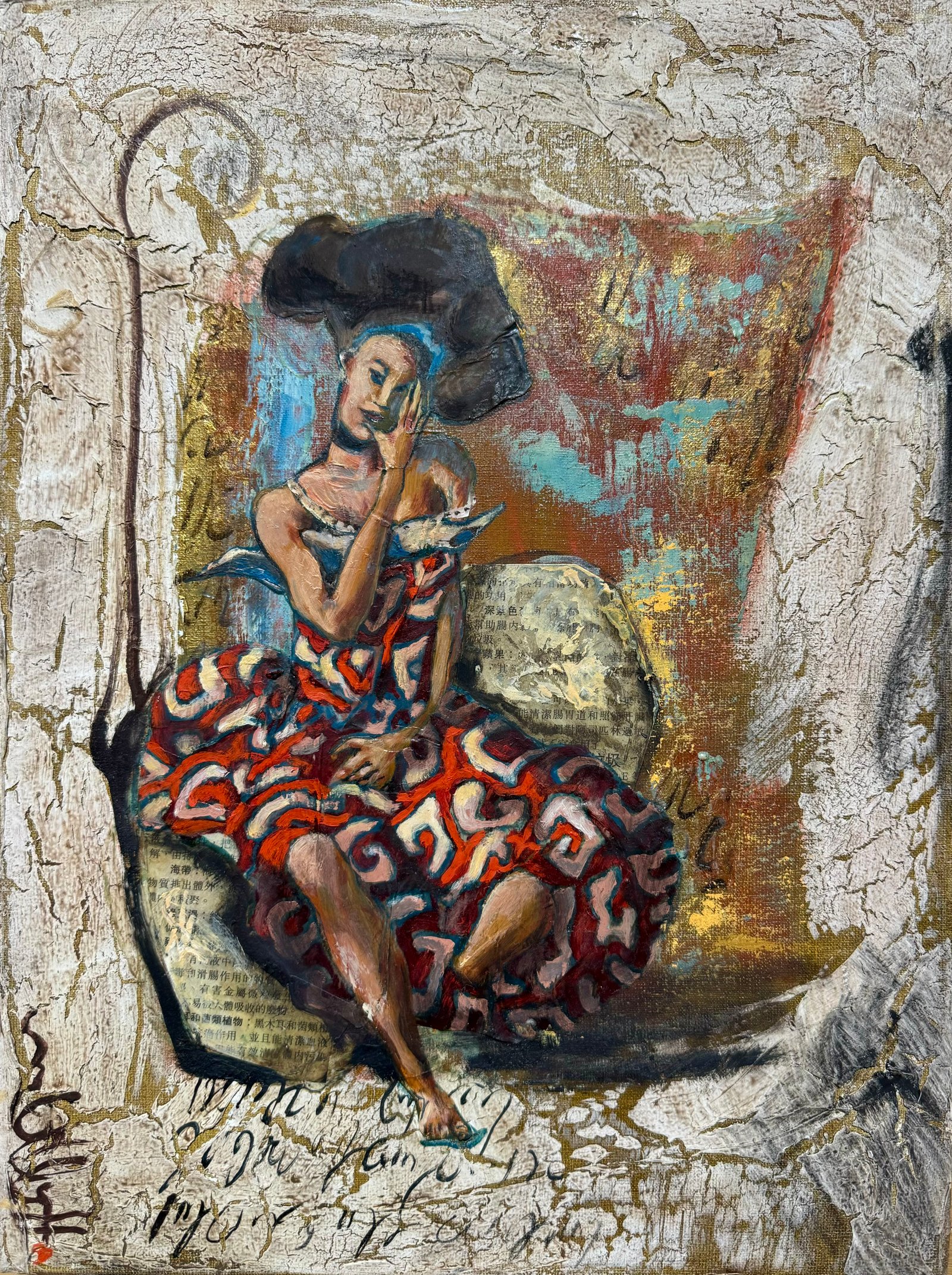 MADELEINE, gesso, oil & mixte